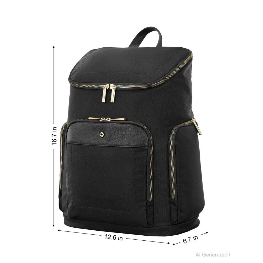 Samsonite Black Men's Travel Backpack with Gold Hardware, women’s bag 🏖️